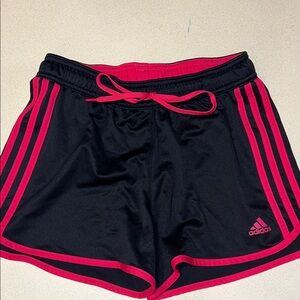 Adidas Women's Small 8/10 Black Shorts with Pink Trim